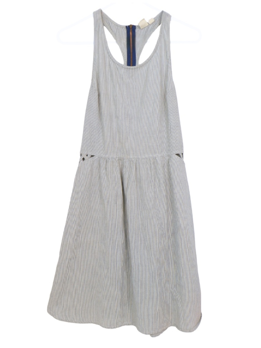 Roxy Blue White Striped Dress XL Racerback Cutout Cotton Beach Boho